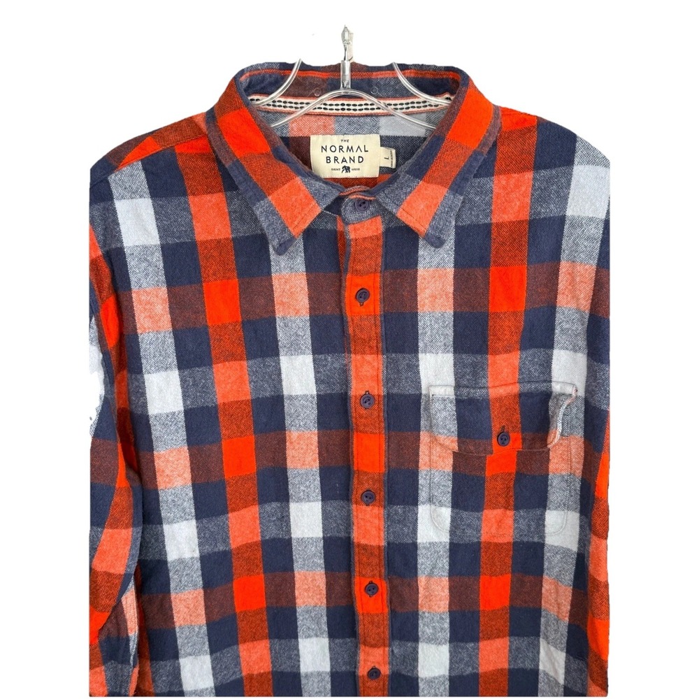The Normal Brand Mens‎ Button Up Shirt Plaid Long Sleeve Flannel Casual Large